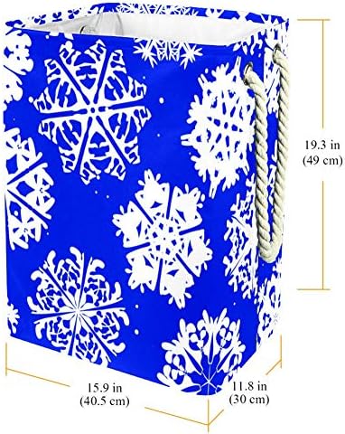 פתית שלג כחול דפוס 300 ד אוקספורד עמיד למים בגדי סל גדול כביסה סל עבור שמיכות בגדי צעצועי בחדר שינה