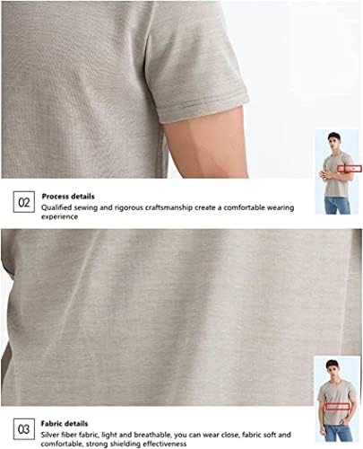 AADECOR אנטי-קרינה חולצת טריקו סיבי כסף וחליפת הגנה על קרינת EMF לבגדי מגן 5G/WIFI