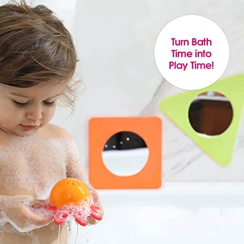 Edushape מראה קסם מעצבת צעצועי קצף אמבטיה לתינוקות מראה - צעצועי אמבטיה של קצף תינוקות נשלפים לפעוטות