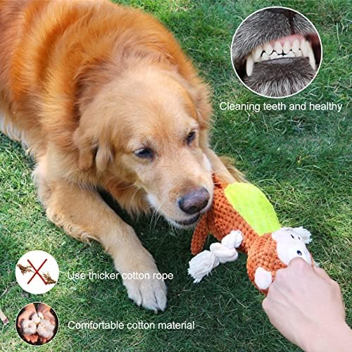 Baalsyeatkl חריקת לעיסה קטיפה צעצועים ממולאים צעצועים, צעצוע צליל נייר קפלים עמיד לכלבים בינוניים וגדולים כוללים