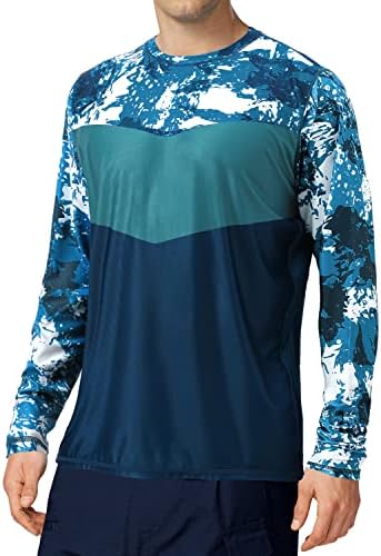 חולצת דיג של Stunshow לגברים שרוול ארוך הגנה על שמש UPF 50+ חולצות טריקו לחות לחות