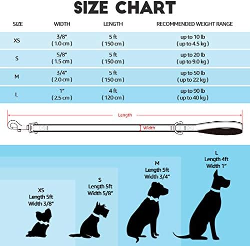 רצועת חתול רצועה של Waaag Dog, 30+ רצועת כלב ניילון צבעונית של 30+ לכלבים קטנים, בינוניים וגדולים, רצועת אימון
