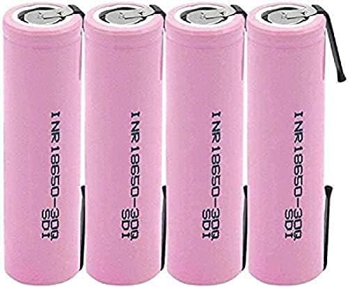 MORBEX INR 18650 30Q סוללה 3.7V 3000mAh סוללת ליתיום נטענת עם סוללות גיליון ניקל מולחמות, 4 יחידות