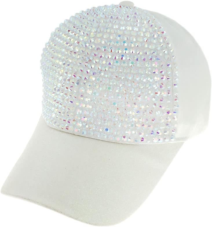 למעלה בארה ' ב אופנה ריינסטון גליטר גבוהה לחמנייה קוקו בייסבול כובע