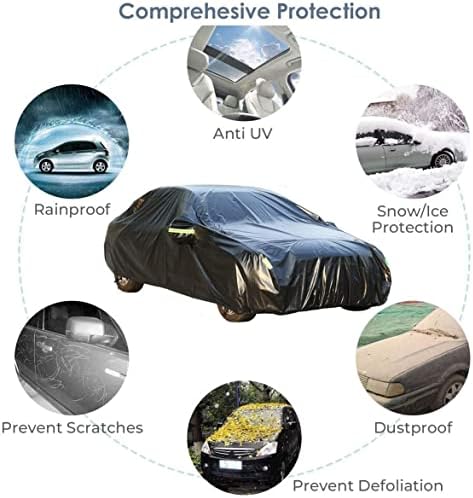 כיסוי לרכב של Sailnovo אטום למים לכל מזג האוויר גשם אטום לשלג הגנה על UV אטום לרוח חיצוני מכונית
