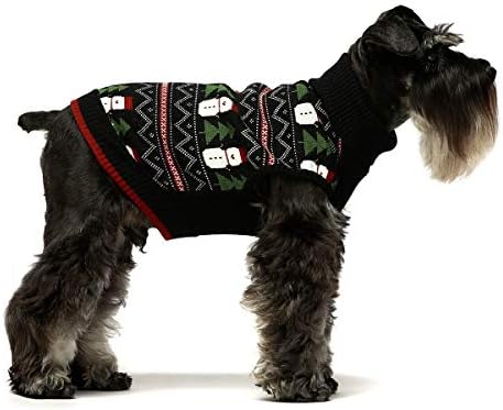 צווארון גולף גולף סוודר חג המולד סוודר חיות מחמד בגדי סנטה כלב סריג כלב סוודר גור שחור קטן