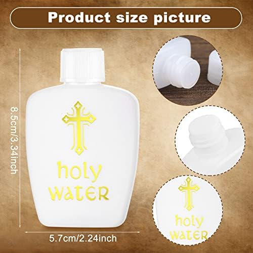 Jidafang-US 40 פיק מיכל מים קדושים מיכל מים קדושים מכולות ריקות עם צלב זהב 60 מל בקבוק פלסטיק מים