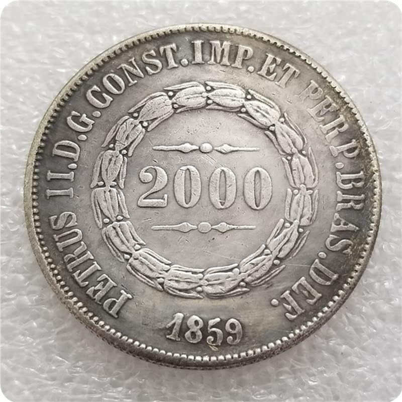 מלאכות עתיקות ברזיל 1859,1866,1867 מטבעות זיכרון זרות דולר כסף דולר