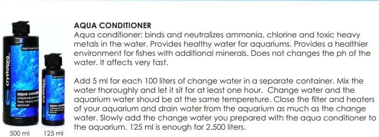 קריסטל פרו - אקווה נקה אקווריום מים מטהר 4.22 עוז צרור עם אקווה מרכך אקווריום מים מרכך לטיפול