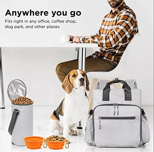 כלב נסיעות תיק-כלב תרמיל ארגונית-חיות מחמד נסיעות ערכת תעופה תואם-כולל גדול כרית, מזון מיכל וקערות -