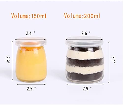 תימרט 5.3 עוז / 7 עוז מיני צנצנת זכוכית עם מכסה לפודינג, יוגורט, קוויאר, עשב, ג ' לי, ריבות, דבש, תבלינים-בטוח-חבילה-של-4