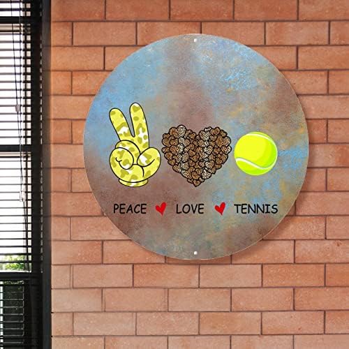 אהבת שלום טניס כדור מתכת שלט מתכת כדור טניס שלט ברוך הבא למרפסת קדמית קיר מותאם אישית קיר קיר בית חווה