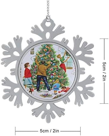 קישוט מתכת וינטג 'רטרו משפחת עץ חג המולד חג חג המולד 2020 בית לעץ חג המולד קישוטי עץ חג המולד