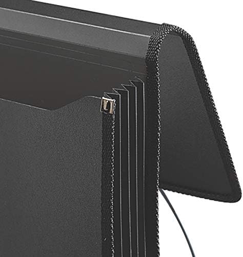 סמיד פולי פרימיום הרחבת קובץ ארנק עם סגירה, 5-1 / 4 הרחבה, משפטי גודל, שחור