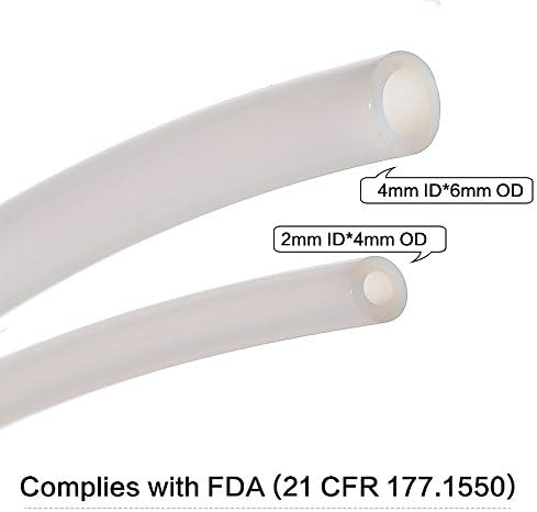 צינורות PTFE Teflon 5ft- 2 ממ מזהה x 4 ממ OD עבור 1.75 נימה מדפסת 3D Bowden - Allen Tech Ptfe
