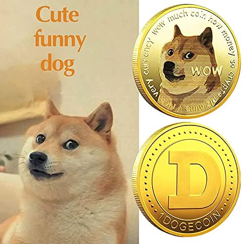 GENERL 2 PCS-1 OZ OZ DOGECOIN מטבע זיכרון 2021 מצופה זהב, מצופה כסף, Dogecoin, מטבעות אספנות