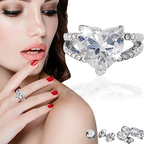2023 חדש חדש משובץ טבעת יהלום בצורת לב אופנתית טבעת אירופה ונשים טבעת עגיל קלאסית טבעת טבעת יוקרה