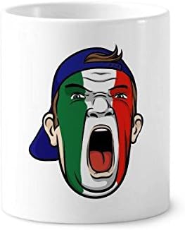 דגל איטליה איפור פנים איפור ראש מברשת שיניים מחזיק עט ספל קרמיקה עמדת עיפרון כוס