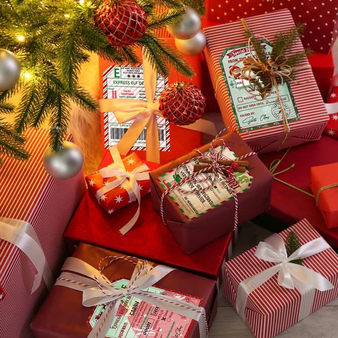 300 יחידות חג המולד מתנה תגיות מדבקות תוויות מסנטה מתנה תגיות-שם תגיות עבור מתנות חג המולד,