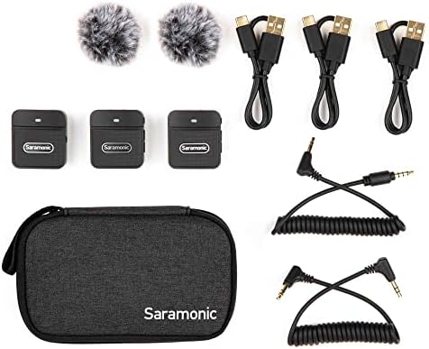 Saramonic Blink100B2 TX+TX+RX 2 אנשים 2.4GHz Micro Clip-On System Wireless W/CAM-Mount-Receiver