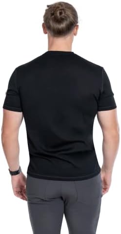 בגדים צמרירים מרינו גברים צמר צווארון V -Neck חולצת טי - Ultralight - Slining Anti -udor נושם