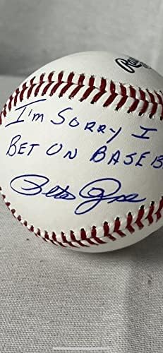 פיט רוז חתם אני מצטער שאני מהמר על בייסבול חתימה בייסבול omlb jsa - כדורי חתימה