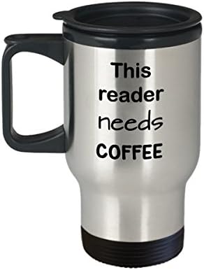 מתנת ספל נסיעות קורא, הקורא הזה זקוק לקפה, 15 גרם ספל קפה מפלדת אל חלד עם מכסה, מתנה לספל חידוש, כוס