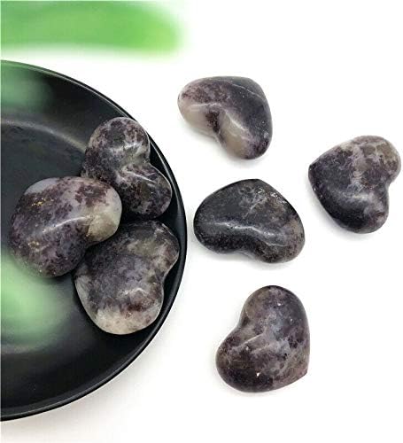 Shitou2231 1pc סגול טבעי נציץ קוורץ גביש גביש אבן אבנים בצורת לב מלוטש ריפוי אבנים טבעיות ומינרלים אבני ריפוי