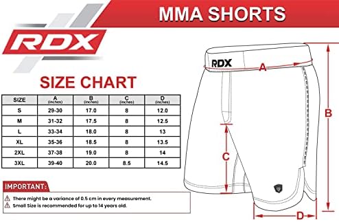 מכנסיים קצרים של RDX MMA לאימונים וקיקבוקסינג - מכנסיים קצרים נלחמים לאומנויות לחימה, קרב כלוב,