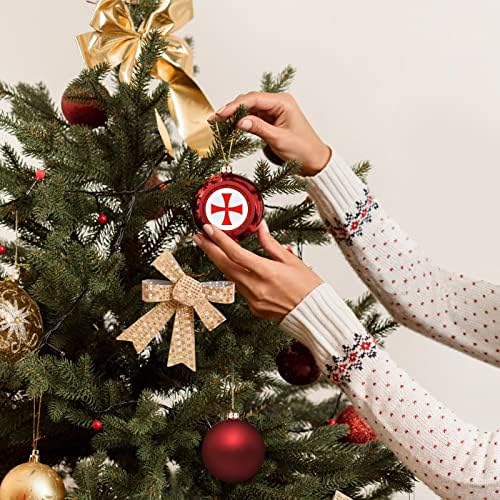 אבירים טמפלרים עגולים חותם כדורי חג המולד קישוט אטום לקסמים עץ חג המולד קישוט תלוי