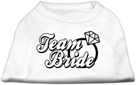 Team Bride Scrprint חולצת כלבים לבנה XS