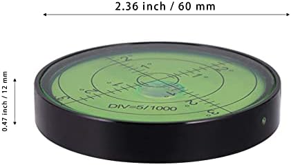 אלומיניום דיוק גבוה מפלס אופקי מפלס רמת בועה מעגל עגול 2.4 אינץ '60 ממ