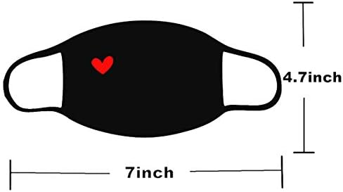 קוסטויפון 4 מארז מסכה בצורת לב מסכת אנימה חמודה מסכת פה אבק כותנה שחורה-לב לשימוש חוזר אופנה חיצונית חמה,