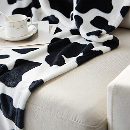פרה הדפסת פרה פרה פרה שחור לבן פרה פרה זורקת ספה רכה ספה נעימה שמיכות קטנות וחמות מתנה קטיפה לבת אמא,