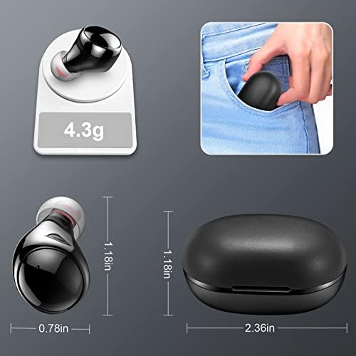 אוזניות אלחוטיות, אוזניות Bluetooth 5.0 ביטול רעש מבטלים אוזניות באוזן, בקרת מגע, IP7 Sport