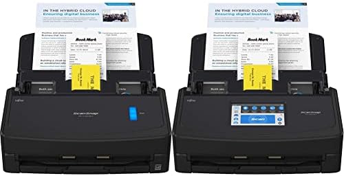 סורק מסמכים מסוג פוג ' יטסו 1400 סורק מסמכים פשוט בלחיצת כפתור אחת עבור מק או מחשב, שחור וסורק 1600