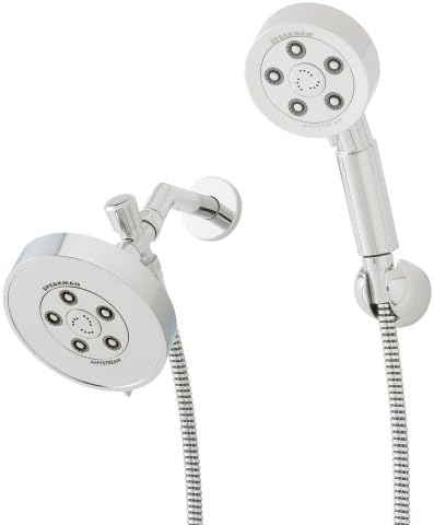 Speakman VS-113010 Neo Anystream 2.5 GPM כף יד מקלחת וראש מקלחת משולבת, כרום מלוטש