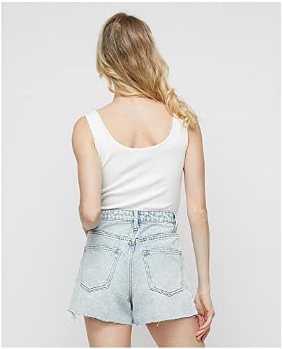 מכנסי קיץ לנשים Comlife מכנסיים קצרים של מכנסי ג'ינס לא סדירים מכנסיים ג'ינס מכנסיים במותניים באמצע