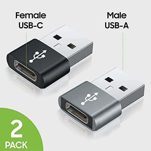 USB-C נקבה ל- USB מתאם מהיר זכר תואם את מהדורת הרפאים של JBL Tune 225TWS עבור מטען, סנכרון, מכשירי OTG כמו