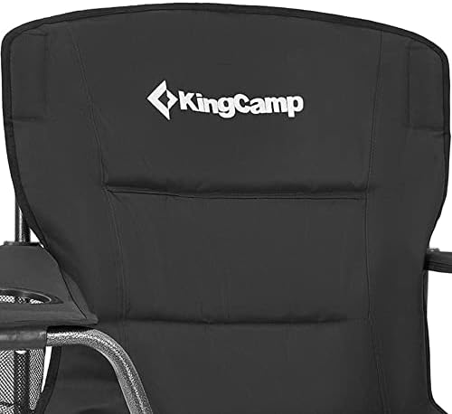 קינגקאמפ גדול מדי כסאות קמפינג כבדים 2 חבילה, כיסא נייד מתקפל קומפקטי מרופד עם כיס צד של מחזיק כוס קריר