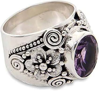 טבעות נשים נשים מבטיחות טבעת רטרו אישיות טבעת אירוסין אמטיסטית