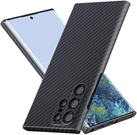 מארז סיבי פחמן דק דק דק דק תואם ל- Samsung Galaxy S22 Ultra 6.8 5G טלפון, כיסוי טלפון סיבים ארמיד,