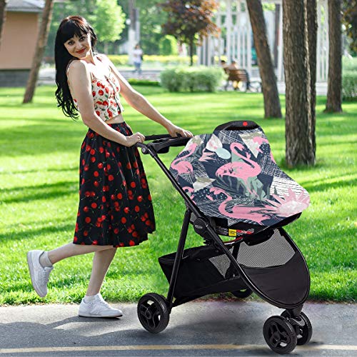 כיסויי מושב מכונית לתינוקות פלמינגו - כיסוי סיעוד מניקה כיסוי מושב לרכב תינוקות, חופת מושב
