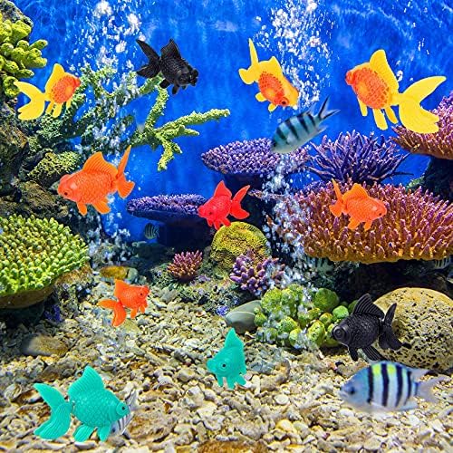 20 יצירות דגי אקווריום מלאכותיים דגי פלסטיק דגים ריאליסטיים מלאכותיים צפים דגי זהב צבעוניים קישוט קישוט דגים מזויף