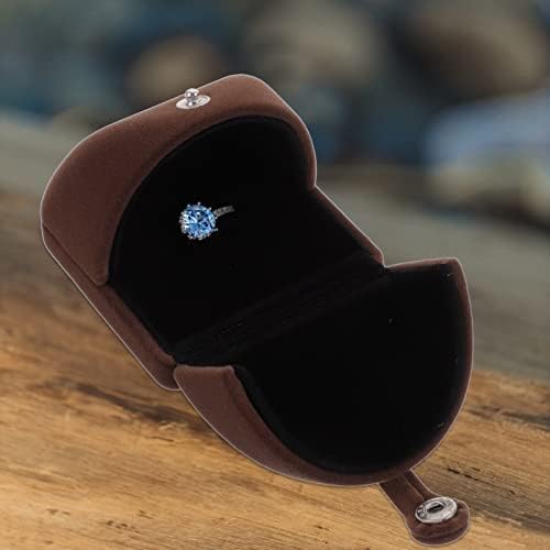 HOMSFOU קטיפה תיבת טבעת הצעה מחזיק טבעת הבטחה תצוגת טבעת מארז תיבת טבעת נייד טבעת ניידת טבעת