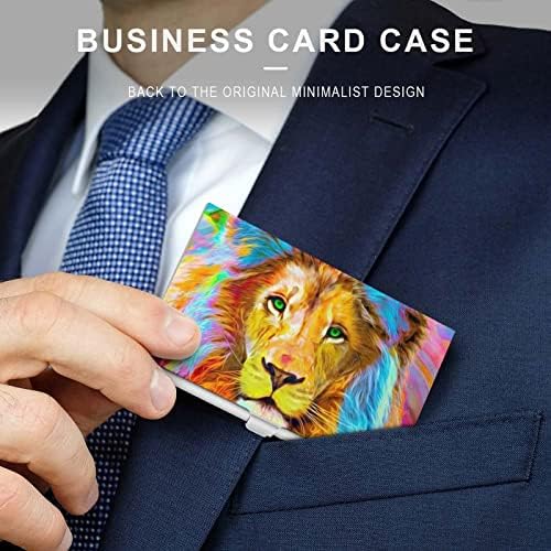 צבע האריה עסקים כרטיס בעל כיס כרטיס ביקור מקרה דק כרטיס ארנק לגברים נשים