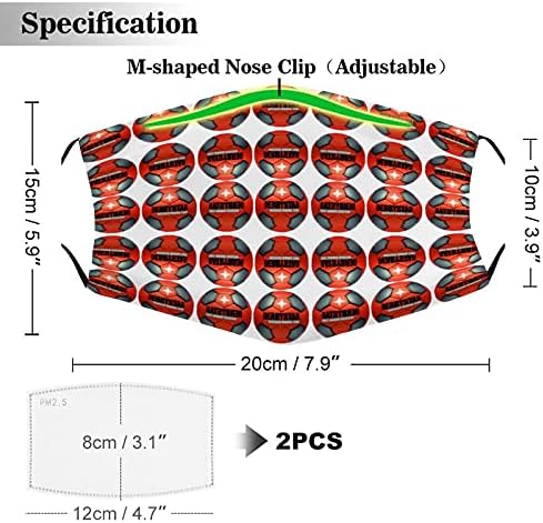 1 יחידות עם 2 מסנני פנים מסכת לשימוש חוזר רחיץ אבק מסכה עם מסנני עיצוב הדפסת כדורגל חיצוני ספורט,חיצוני