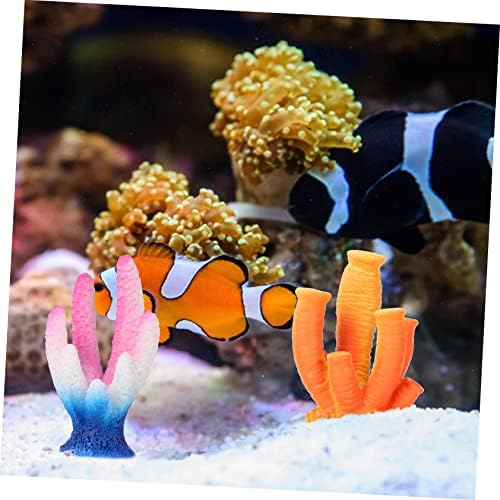 Bestoyard 6 pcs שווא אלמוגים מלאכותי קלטות פארה לקישוט לדקורציונים הביתיים פארה סאלה דה קאסה אקווריומים