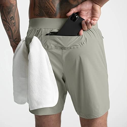 מכנסיים קצרים XXZY לגברים, מכנסיים קצרים של 5 אינץ 'לגברים מהיר אימון יבש המריצה מכנסיים קצרים עם