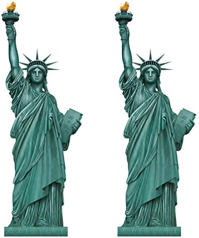פסל משותף של Beistle של חירות חתוך קישוטי מפלגה בניו יורק, 5 ', ירוק/שחור/כתום/צהוב
